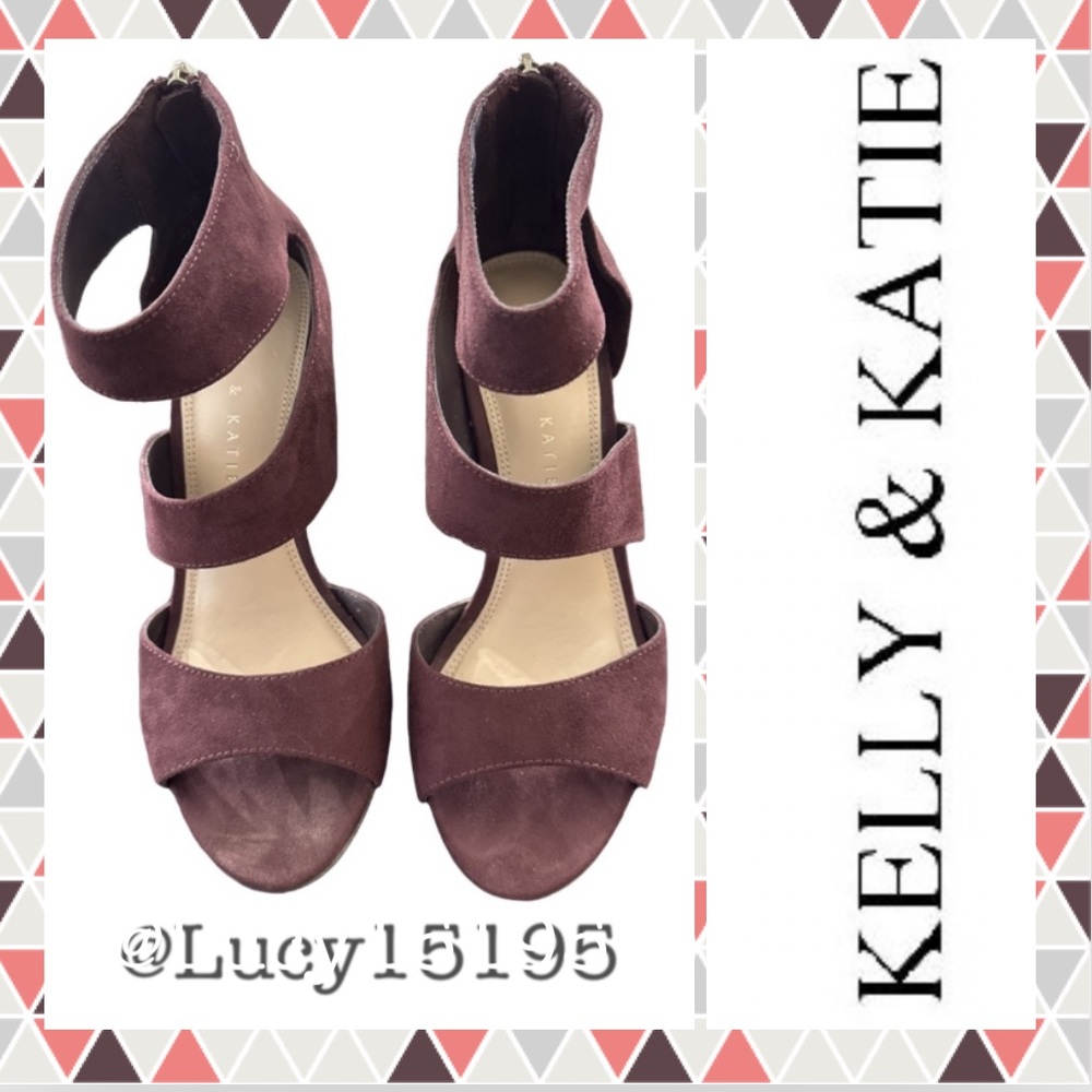 ❤️Katie & Kelly Amari Bordo Strappy Open Toe Back Zipper Sandal